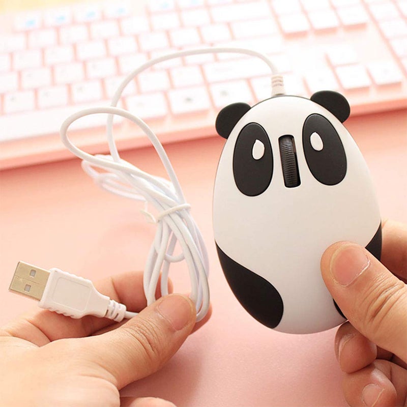 CHUYI Panda Wired Mouse Cute Animal Series Portable Corded Mice for Travel School Home Office, Funny Optical Mouse for Computer Laptop PC Kids Children Girls Gift - Image 5